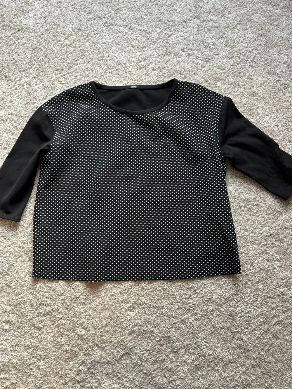 Lululemon Back in Action Black Polka Dot Short Sleeve Crewneck Top